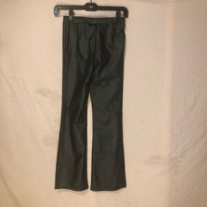 Vegan Leather Black Pants Boot Cut Stretch Fabric Size Extra Small